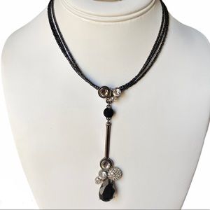 NECKLACE BLACK CRYSTALS by Creations Georgianni